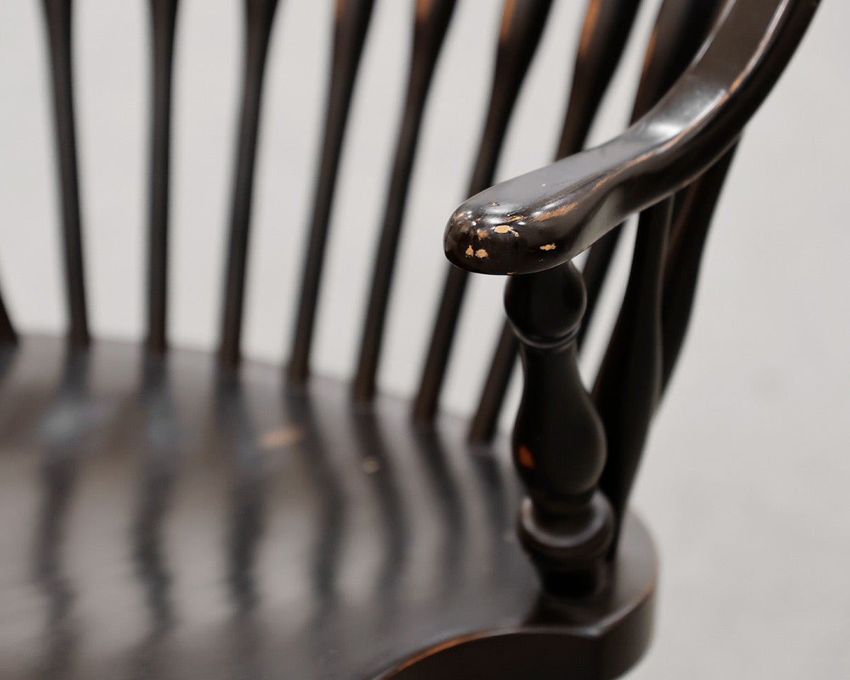 Set of 8 Black Windsor Dining Chairs