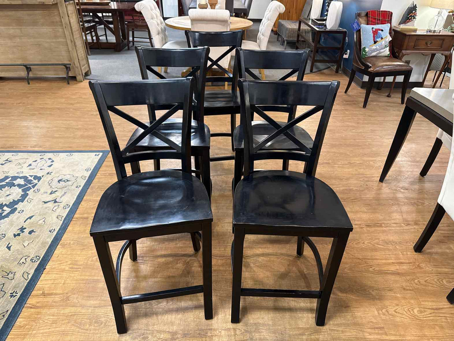 Crate & Barrel Set of 5 'Vintner' Counter Stools