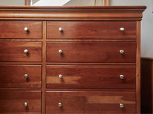 Stanley Louis Phillipe Style Cherry Double Dresser with Mirror