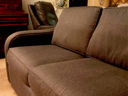 'Capris' 3 Cushion Sofa in Crossover Charcoal Upholstery