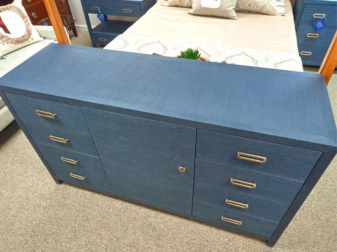 Mitchell Gold + Bob Williams Navy Wrapped Raffia Media Console