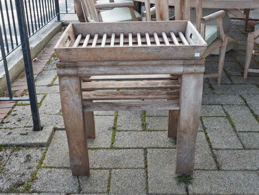 Teak Outdoor Accent Table with Tray Top