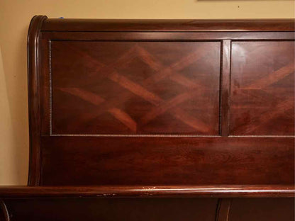 Bassett King Sleigh Bed in Dark Stain Finish