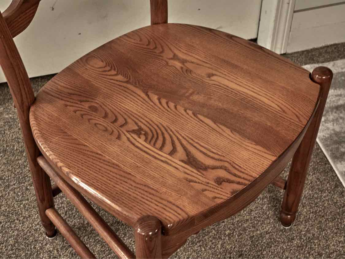 Set of 6 Oak Rice Back Dining Chairs
