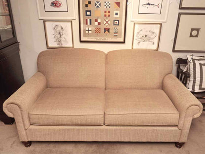 Bassett ' Golden Wheat' Cotton Silk Blend  Upholstered 2 Cushion  Sofa