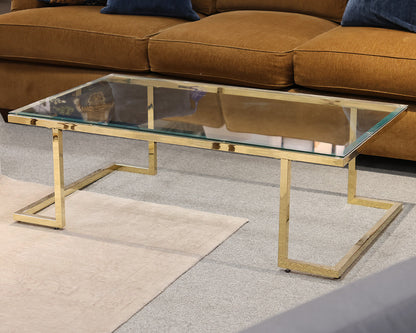 Brass and Glass Cocktail Table