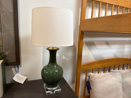 Porcelain Pine Green Vase Lamp