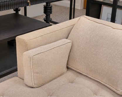 Duralee Tufted Three Piece Sectional in Golden Wheat Upholstery