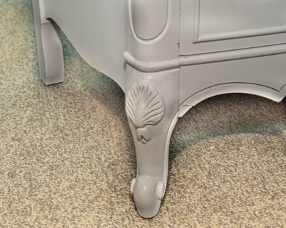 Five Drawer Tall Bowfront Chest in White