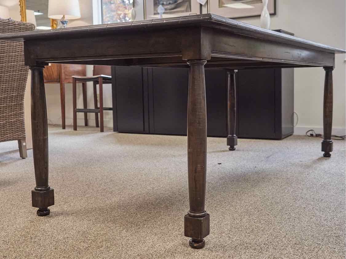 Kravet Maple Plank Top Dining Table with Black Wash Finish
