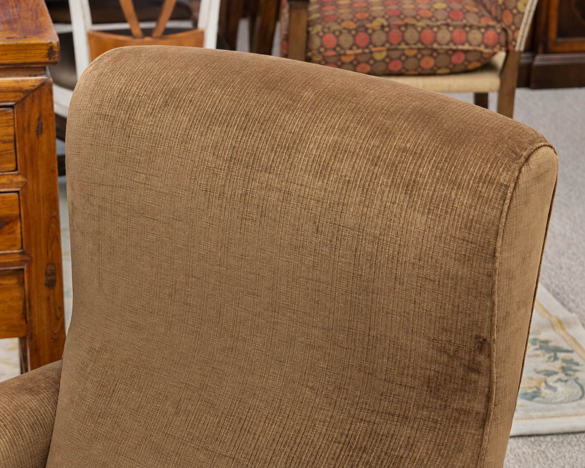 Pair of Rose Tarlow Melrose House 'Edwin' Copper Ribbed Velvet Skirted Chairs