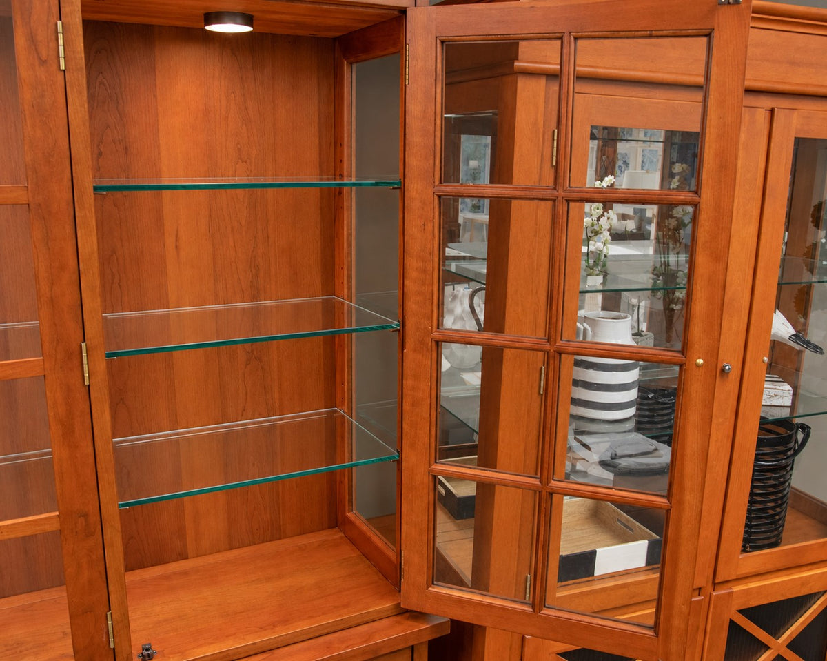 Stickley Mission Lighted China Cabinet in Cherry with Butterfly Joinery