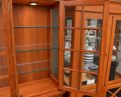 Stickley Mission Lighted China Cabinet in Cherry with Butterfly Joinery