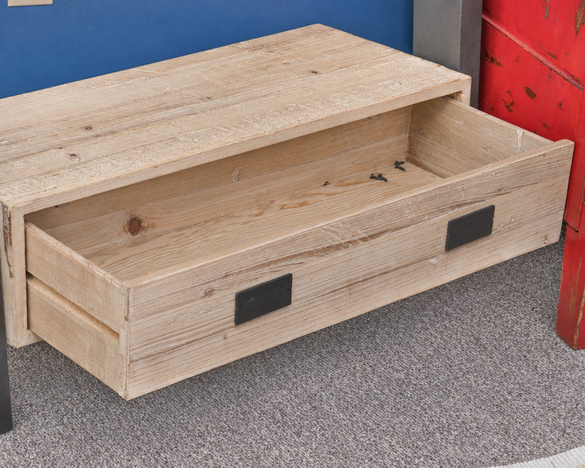 Rustic Smoke Gray Pine  & Steel 5 Teir Bookshelf