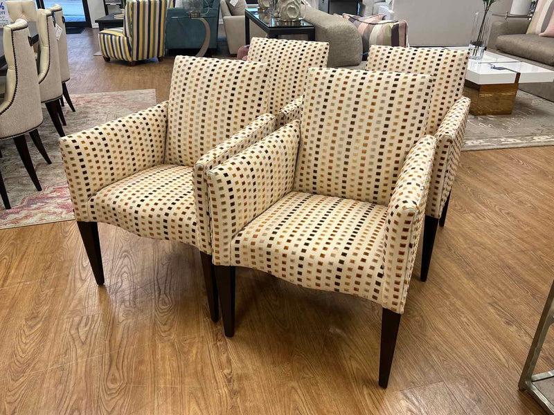 Set of 4 Pincheck Donghia Chairs