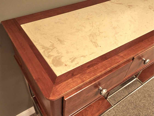 Stanley Server in Cherry, Stone and Brushed Steel