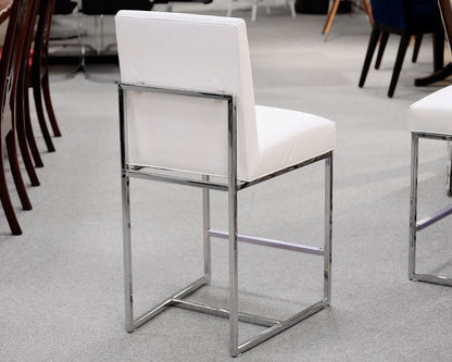 Set of 4 Mitchell Gold + Bob Williams White Counter Stools
