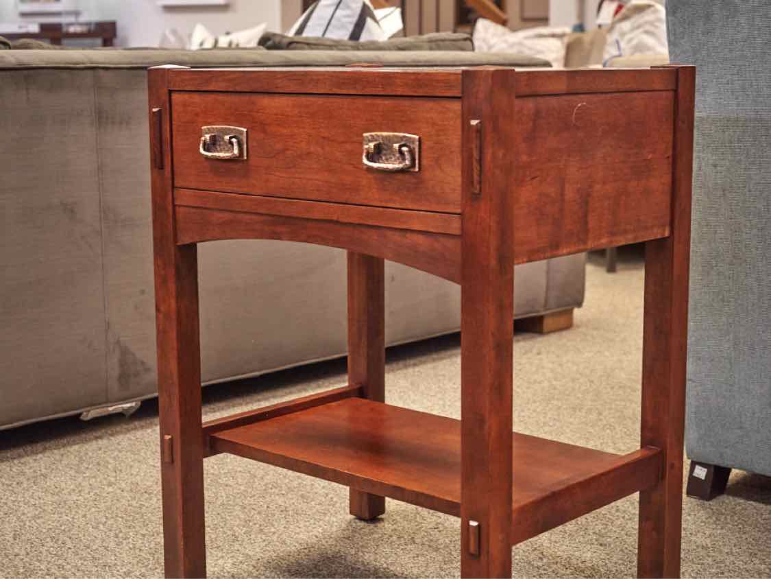 Pair of Cherry Stickley Mission One Drawer Nightstands