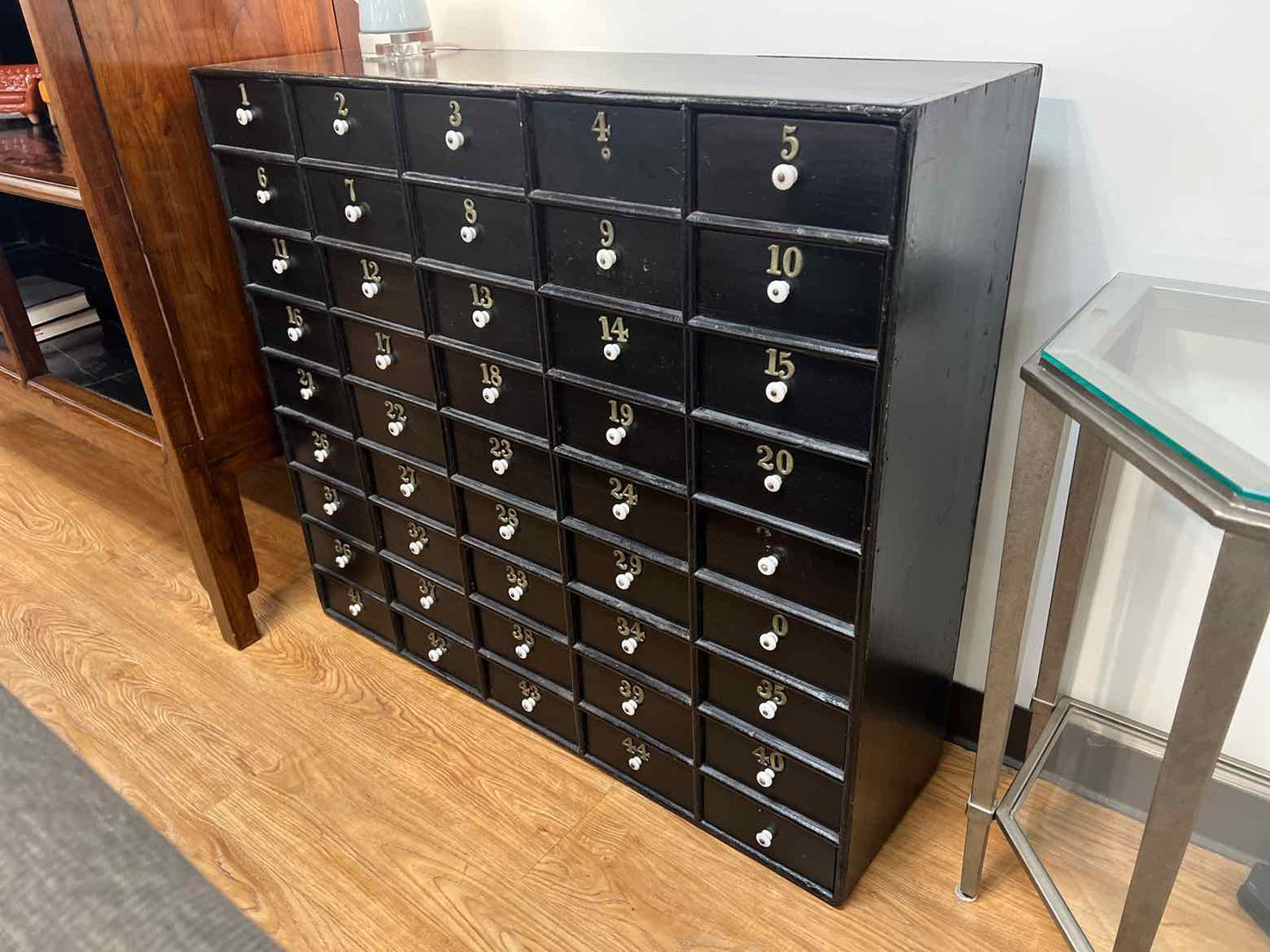 Antique Black Apothecary Chest