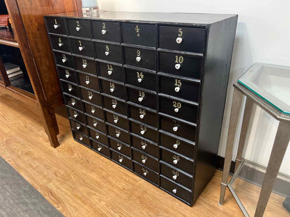 Antique Black Apothecary Chest