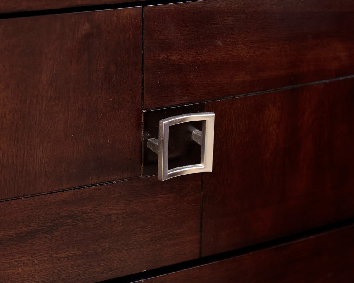 Geometric Dark Brown 5 Drawer Chest