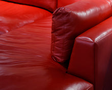 Custom Arhaus Red Leather Sectional