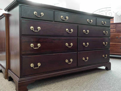 Solid Cherry 9 Drawer Triple Dresser