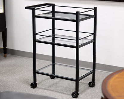 Angular Matte Black Bar Cart