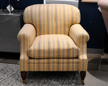 Gold and Black Striped Club Chair