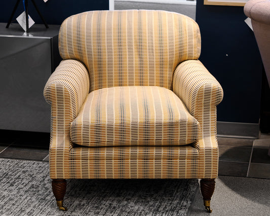 Gold and Black Striped Club Chair