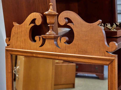 Tiger Maple Pediment Mirror