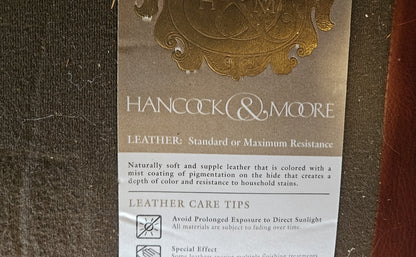 Hancock and Moore Warm Brown Leather Sofa