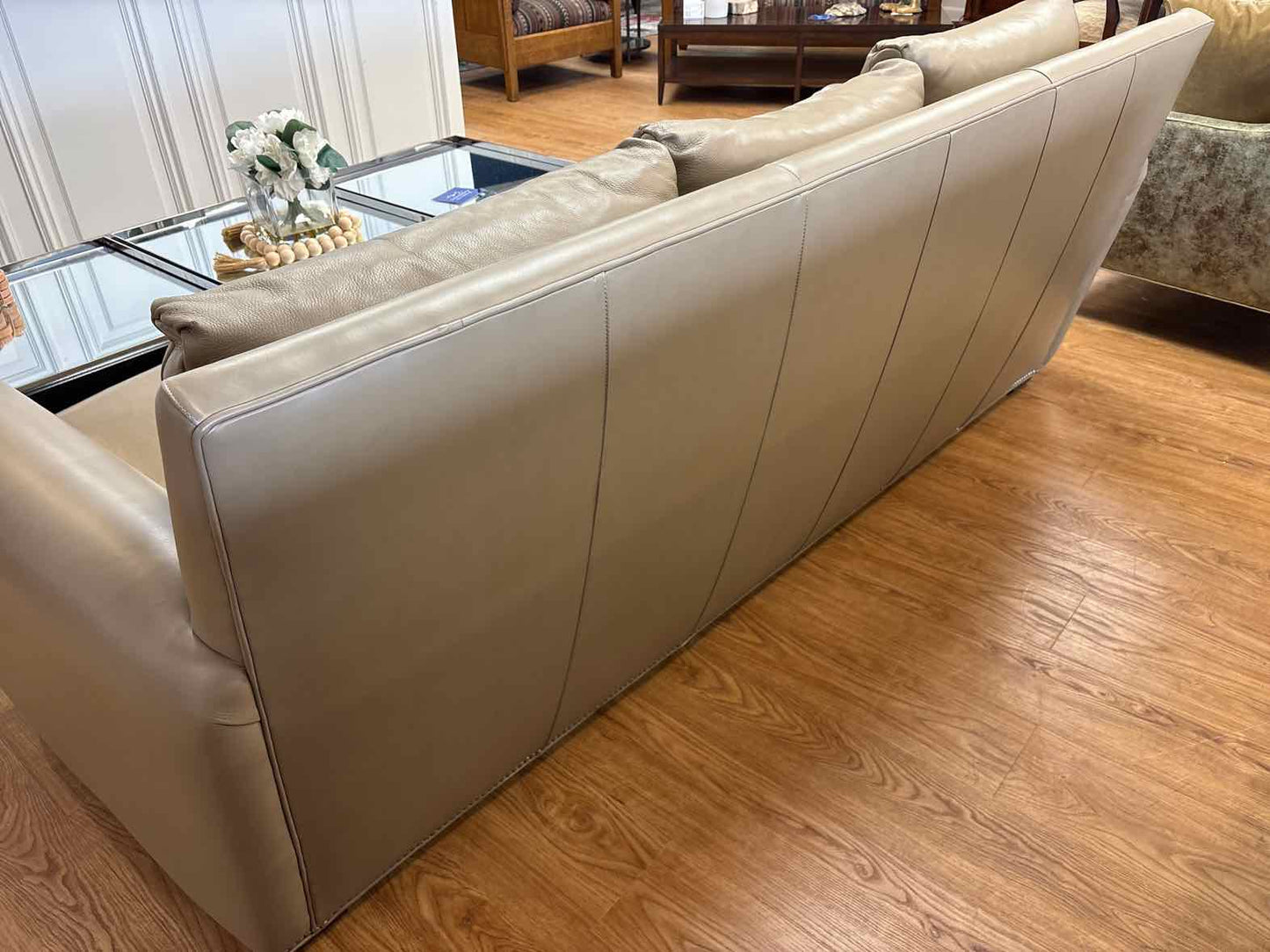 Hancock and Moore 3-Seat Leather Sofa in Putty