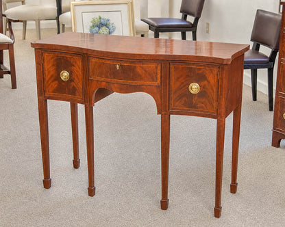 Baker "Historic Charleston" Federal-Style Mahogany Serpentine Console Table