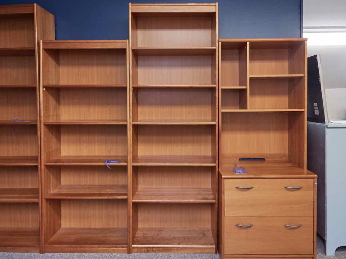 Tall Maple Bookcase in Cherry Finish with Adjustable Shelves