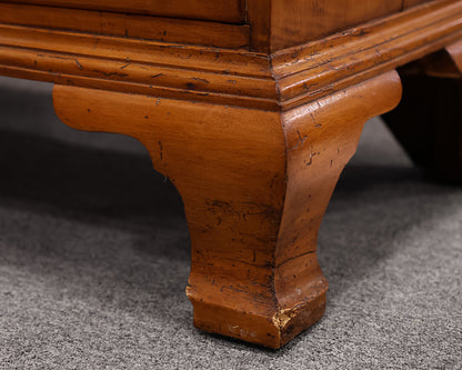 Vintage Maple Secretary Desk.  4 Drawers w/Brass Pulls