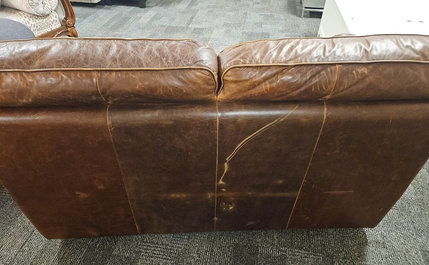 Natuzzi Brown Leather Loveseat