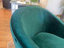 Pair of Emerald Green Velvet Accent Chairs