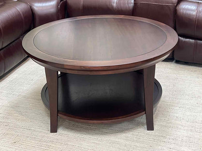 Pottery Barn Espresso Round Cocktail Table