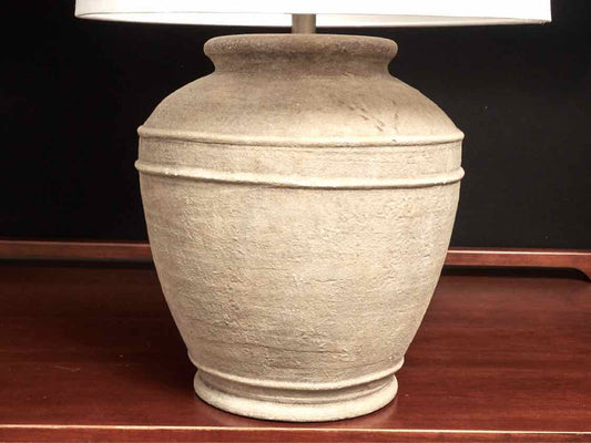 Ballard Design  'Lorenzo' Taupe Grey Terracotta Base Table Lamp