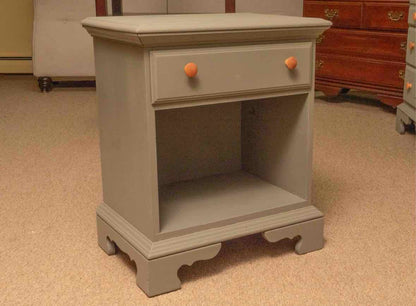 Eucalyptus Green Finish 1 Drawer Nightstand with Open Storage