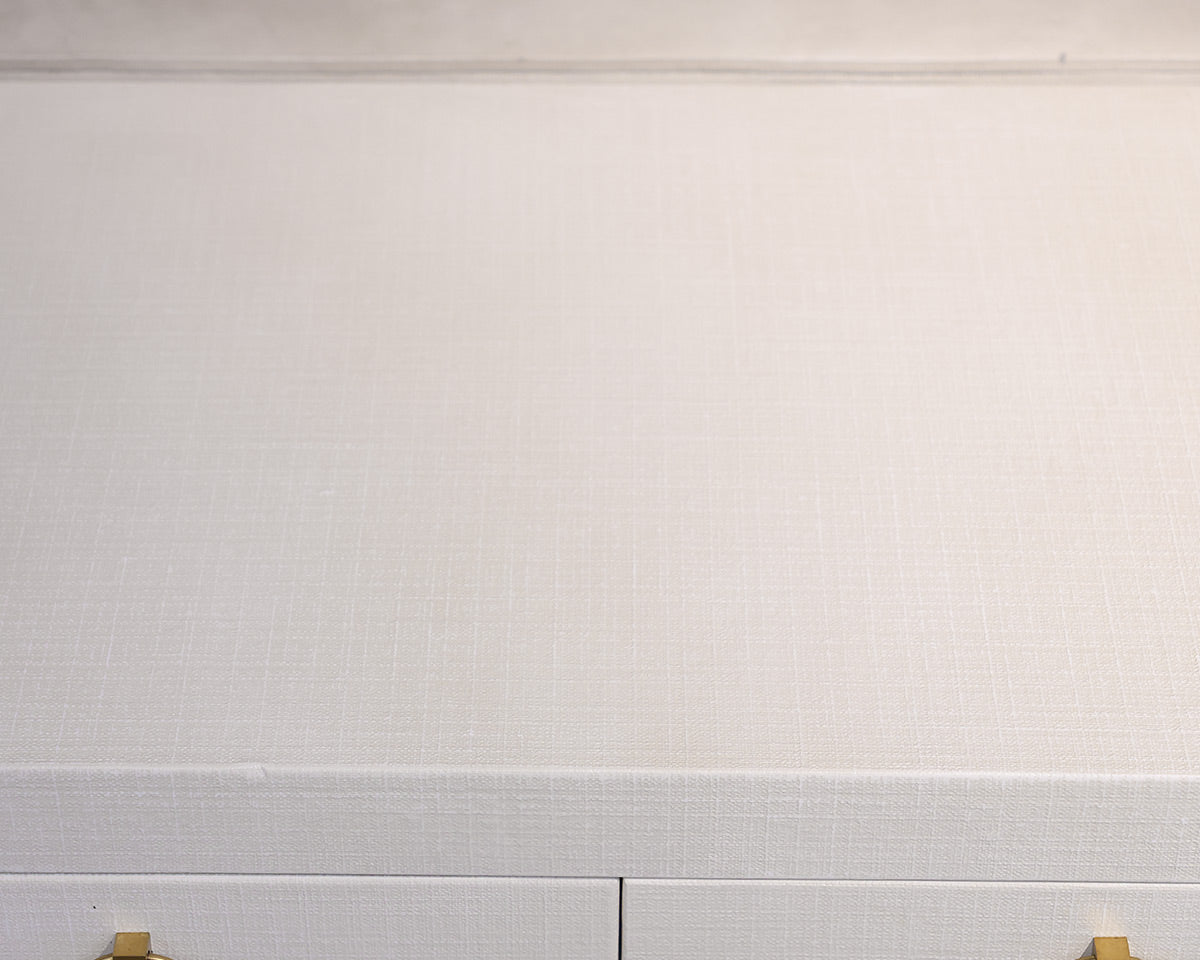 Serena & Lily White Linen Wrapped Nightstand