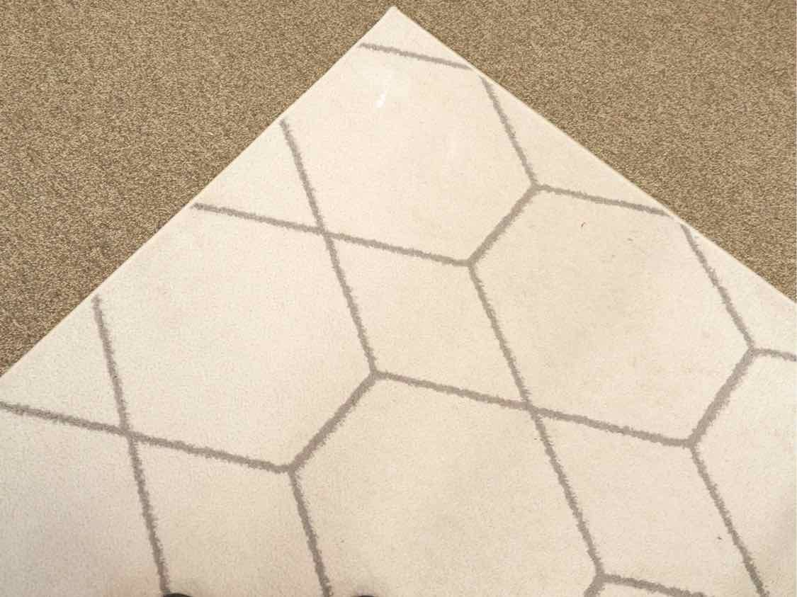 9 x 12 Geometric Area Rug in Ivory and Grey