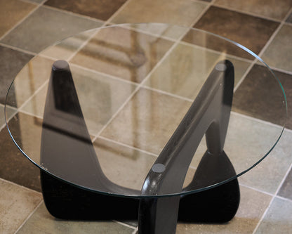 Noguchi Style Side Table With Glass Top