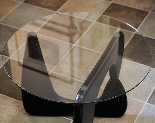 Noguchi Style Side Table With Glass Top