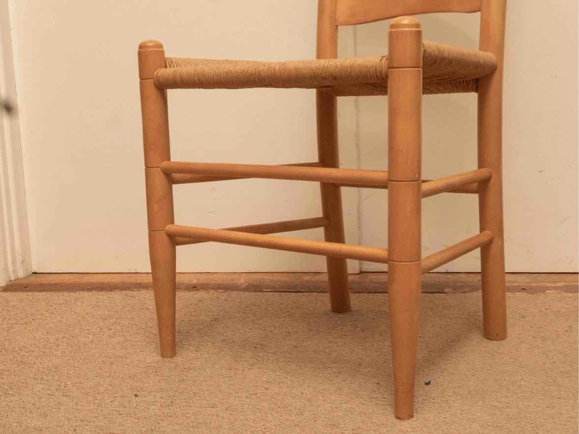Set Of 8 Ash Ladder Back Rush  Seats Dining Chairs