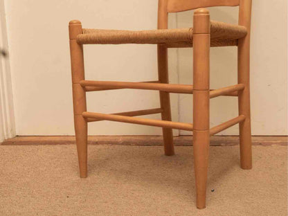 Set Of 8 Ash Ladder Back Rush  Seats Dining Chairs