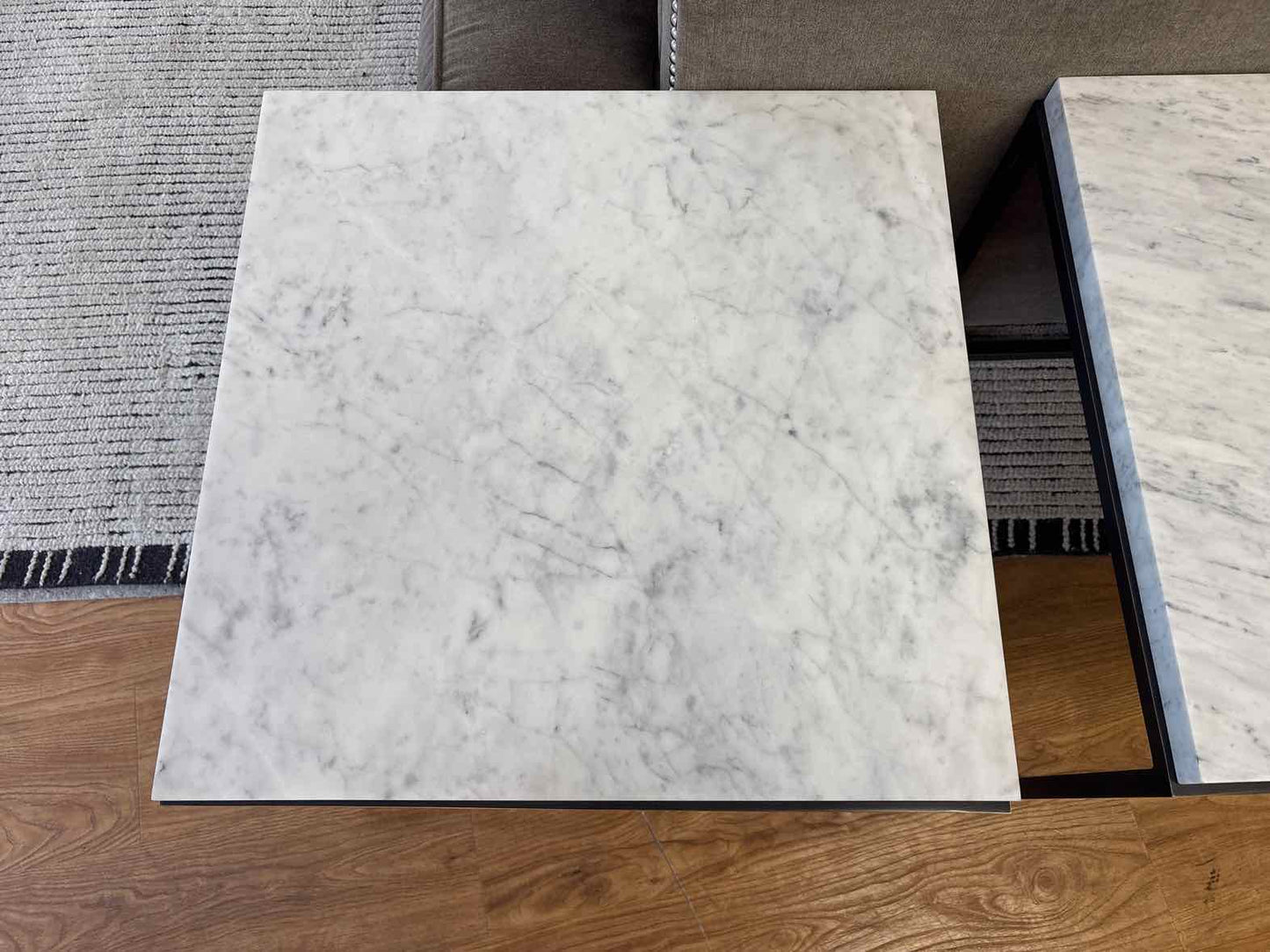 RH Pair of 'Nicholas' Marble Top Side Tables