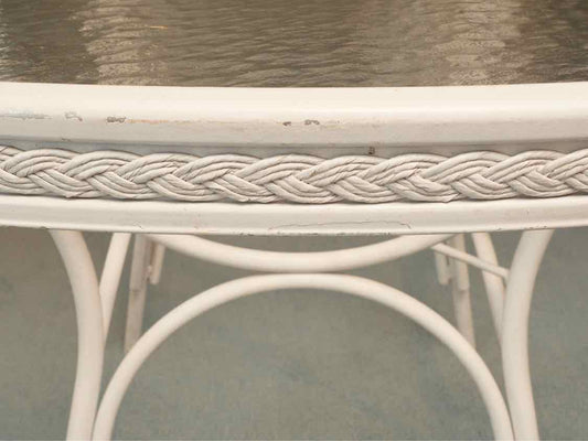 Lloyd Flanders Round Glass Top Outdoor Dining Table