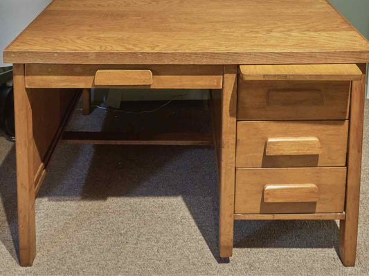 Oak 4 Drawer Desk